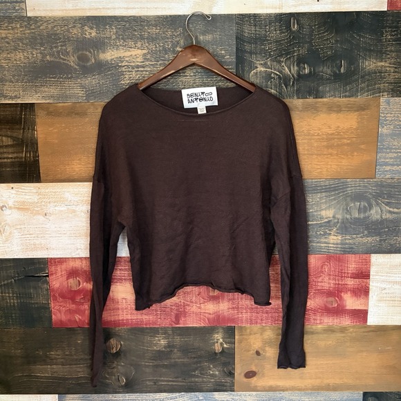 Zara Other - Bad Bunny Zara Benito Antonio Antonyo Linen Wool Brown Cropped Sweater M